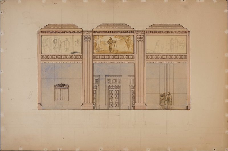 Lucile Lloyd: Study for Brea, Water, And Cahuenga murals