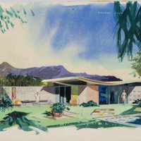 Miles C. Bates house: rendering of pool